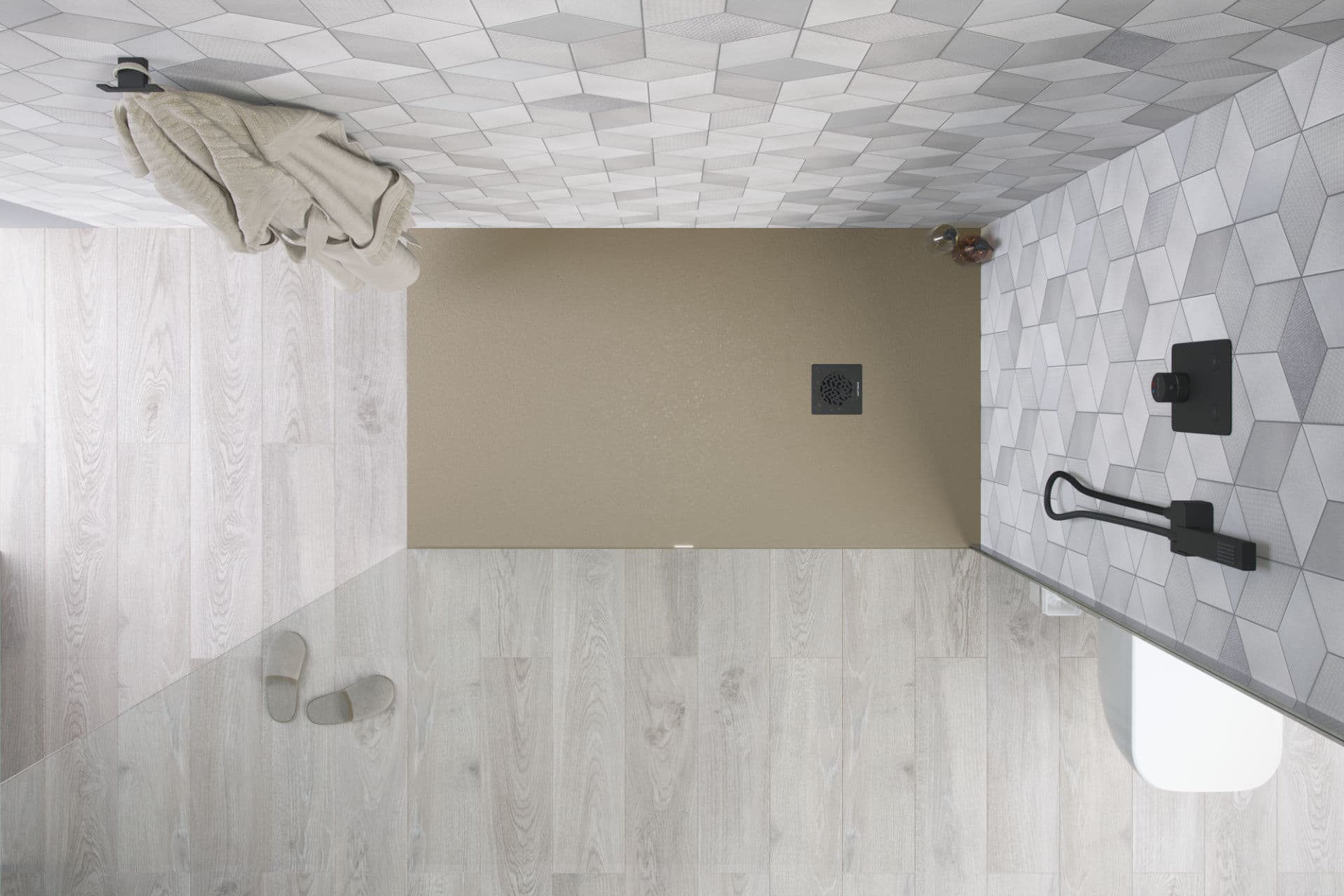 Brodzik prostokątny Arda 140x90 cappucino