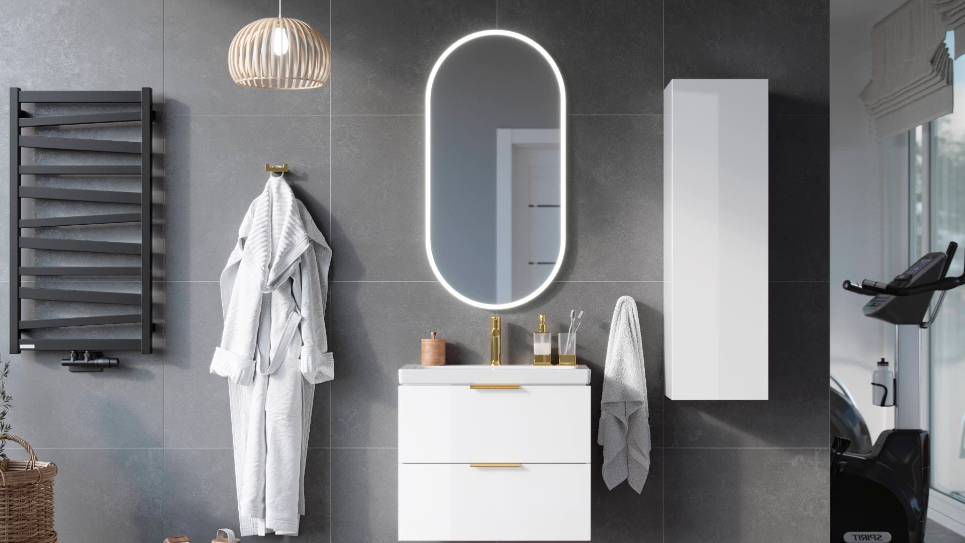 Lumiro Lustro owalne LED w ramie akrylowej