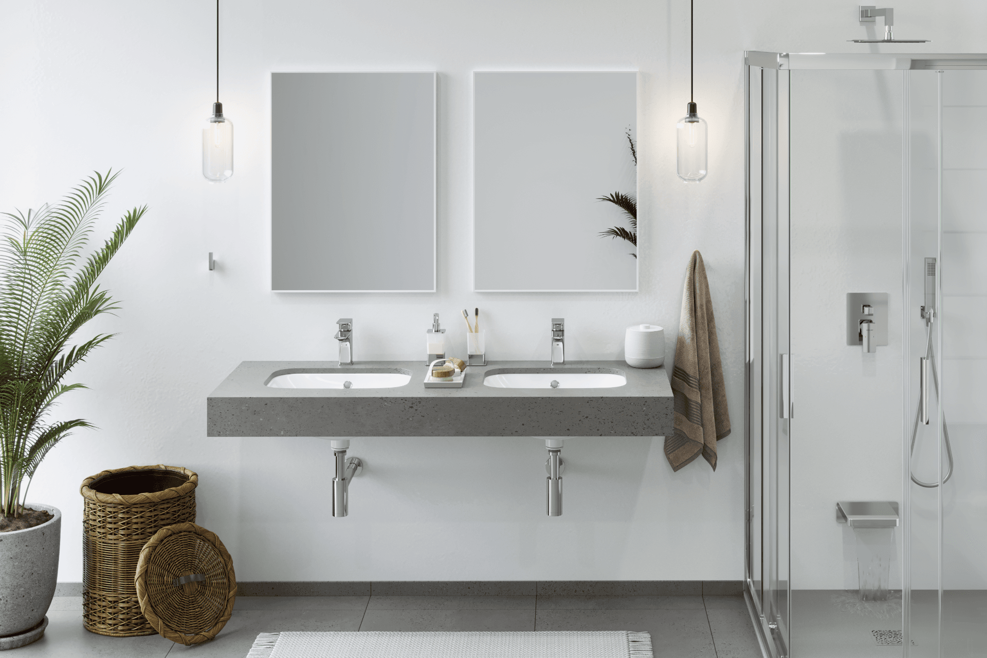 D54 washbasin trap, stainless steel, chrome