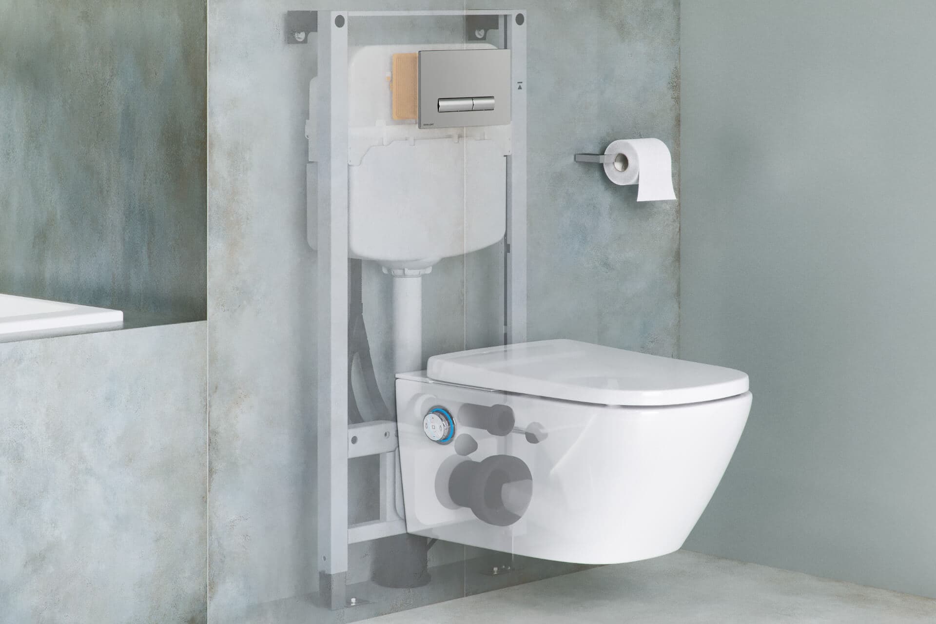 Shiro Premium stelaż podtynkowy do miski WC z przyłączem do montażu toalety myjącej