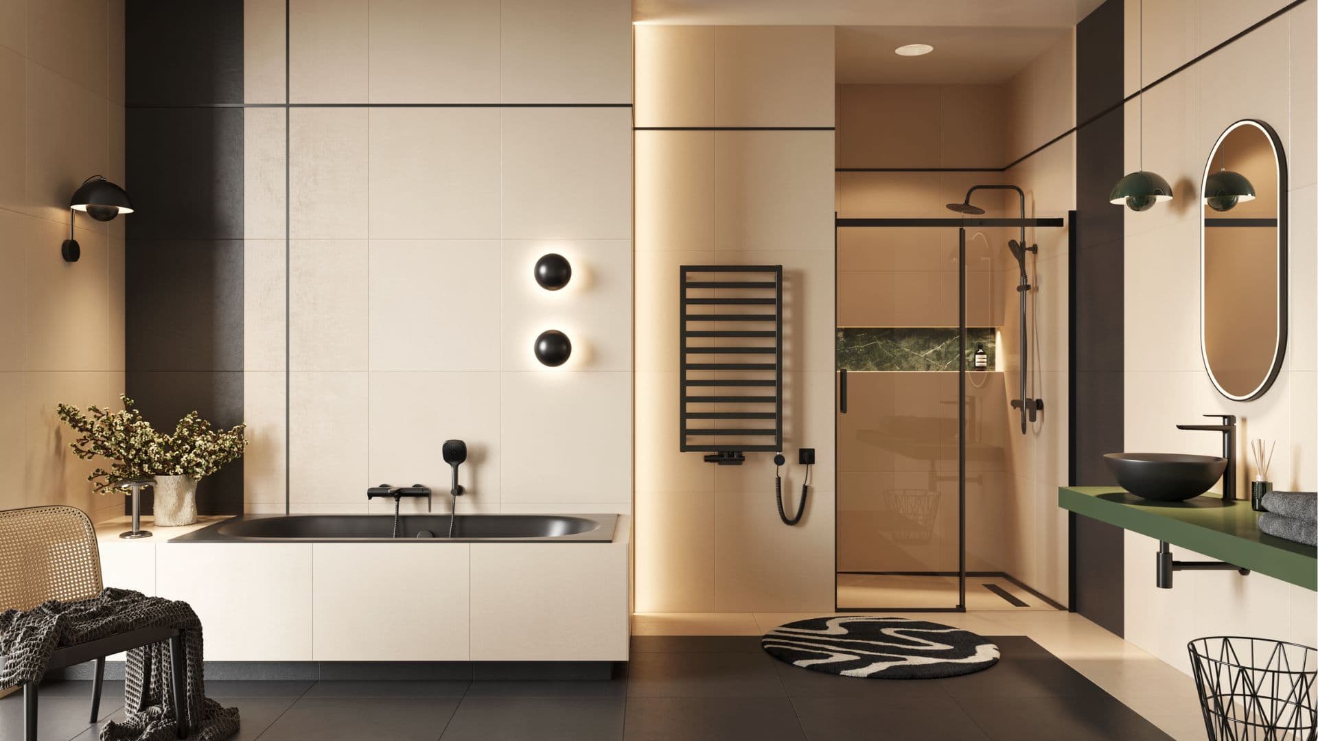 Wanna Oceana 160x75 czarny mat slim